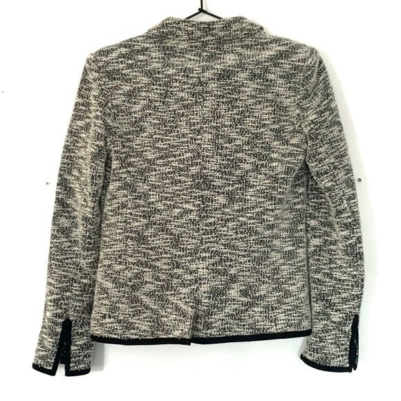 Anthropologie Cartonnier Lake House Tweed Black White Blazer Jacket - Picture 6 of 6